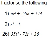 Factorisation-Quadratic